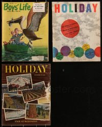 2d0608 LOT OF 3 MAGAZINES 1940s-1960s Boys' Life, Holiday, filled with great images & articles!