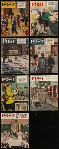 2d0574 LOT OF 7 1950S SATURDAY EVENING POST MAGAZINES 1950s filled with great images & articles!