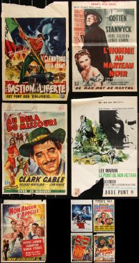 2d1003 LOT OF 9 FORMERLY FOLDED BELGIAN POSTERS 1950s-1970s great images from a variety of movies!