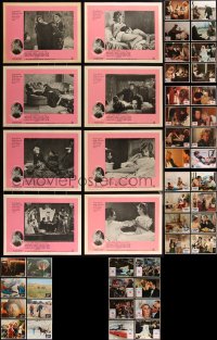 2d0385 LOT OF 48 LOBBY CARDS FROM JANE FONDA MOVIES 1960s-1980s complete sets from six movies!