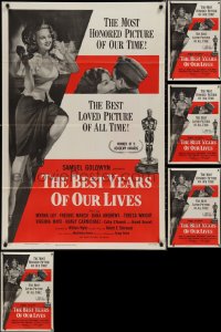2d1284 LOT OF 6 FORMERLY TRI-FOLDED BEST YEARS OF OUR LIVES R54 ONE-SHEETS R1954 William Wyler!