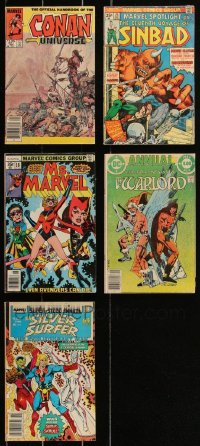 2d0706 LOT OF 5 MARVEL & DC COMIC BOOKS 1970s-1980s Conan, Sinbad, Ms. Marvel, Silver Surfer!