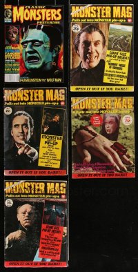 2d0587 LOT OF 5 MONSTER POSTER MAGAZINES 1970s-2000s Frankenstein, Dracula & more!