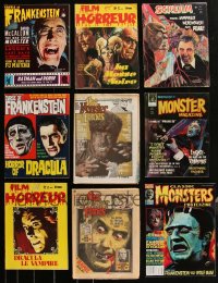 2d0555 LOT OF 9 MONSTER MAGAZINES 1960s-1970s Castle of Frankenstein, Film Horreur, Monster Times!