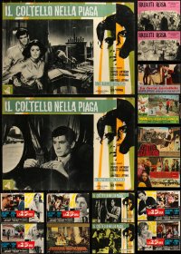 2d1117 LOT OF 25 FORMERLY FOLDED 19X27 ITALIAN PHOTOBUSTAS 1960s-1980s a variety of movie scenes!
