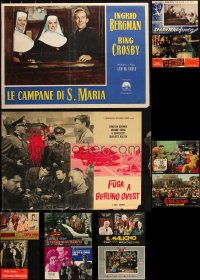 2d1125 LOT OF 12 FORMERLY FOLDED 19X27 ITALIAN PHOTOBUSTAS 1950s-1970s a variety of movie images!
