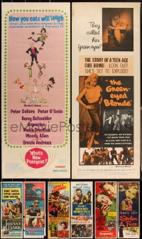 2d1076 LOT OF 12 UNFOLDED & FORMERLY FOLDED INSERTS 1950s-1960s a variety of cool movie images!