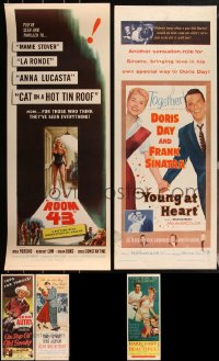 2d1086 LOT OF 7 UNFOLDED & FORMERLY FOLDED INSERTS 1940s-1960s a variety of cool movie images!