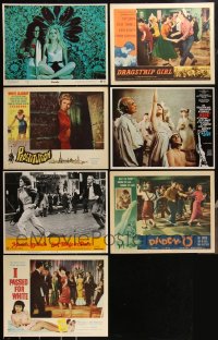 2d0464 LOT OF 7 SEXPLOITATION LOBBY CARDS 1950s-1970s great scenes from a variety of sexy movies!