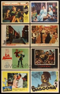 2d0462 LOT OF 8 LOBBY CARDS 1950s-1960s great scenes from a variety of different movies!