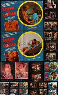2d1110 LOT OF 36 FORMERLY FOLDED 19X27 ITALIAN PHOTOBUSTAS 1970s-1980s cool movie images!