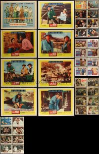 2d0396 LOT OF 40 LOBBY CARDS 1940s-1950s complete sets from five different movies!