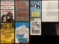 2d0206 LOT OF 6 JOHN GARFIELD PRESSBOOKS & 1 SUPPLEMENT 1940s-1950s cool advertising for his movies!