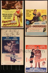 2d0053 LOT OF 7 WINDOW CARDS 1940s-1960s great images from a variety of different movies!