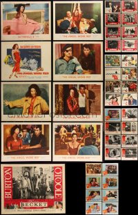 2d0369 LOT OF 65 1960S LOBBY CARDS 1960s mostly complete sets from a variety of different movies!