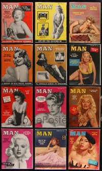 2d0541 LOT OF 12 1956 MODERN MAN MAGAZINES 1956 every issue for that year with sexy nude images!