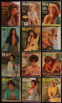 2d0535 LOT OF 12 MODERN MAN 1962 MAGAZINES 1962 every issue for that year with sexy nude images!
