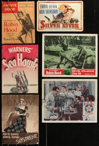 2d0758 LOT OF 6 ERROL FLYNN MISCELLANEOUS ITEMS 1930s-1960s great images from his movies!