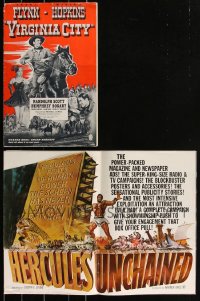 2d0248 LOT OF 2 CUT PRESSBOOKS 1940s-1960s advertising for Virginia City & Hercules Unchained!
