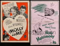 2d0245 LOT OF 2 MONTE WOOLLEY & GRACIE FIELDS PRESSBOOKS 1940s Molly and Me, Holy Matrimony!