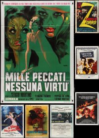2d0742 LOT OF 7 FOLDED ITALIAN ONE-PANELS 1960s-1980s great images from a variety of movies!