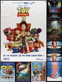 2d0117 LOT OF 11 FOLDED WALT DISNEY FRENCH ONE-PANELS 1980s-2010s a variety of cool movie images!