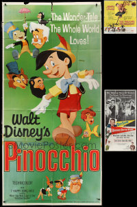 2d0762 LOT OF 2 THREE-SHEETS & 1 SIX-SHEET 1950s-1960s Pinocchio, Delicate Delinquent & more!