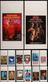 2d1014 LOT OF 18 FORMERLY FOLDED SEXPLOITATION ITALIAN LOCANDINAS 1980s sexy images with nudity!