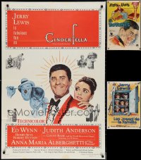 2d1229 LOT OF 3 FORMERLY FOLDED JERRY LEWIS POSTERS 1960s great comedy artwork!