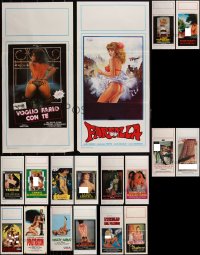 2d1012 LOT OF 19 FORMERLY FOLDED SEXPLOITATION ITALIAN LOCANDINAS 1980s sexy images with nudity!