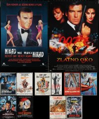2d1135 LOT OF 12 FORMERLY FOLDED JAMES BOND YUGOSLAVIAN POSTERS 1960s-1990s Sean Connery & more!
