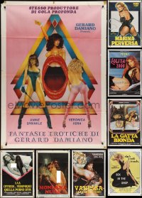 2d0072 LOT OF 11 FOLDED SEXPLOITATION ITALIAN ONE-PANELS 1980s sexy images with some nudity!