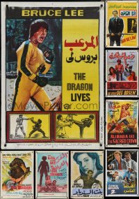 2d0988 LOT OF 8 FORMERLY FOLDED EGYPTIAN POSTERS 1960s-1980s a variety of cool movie images!