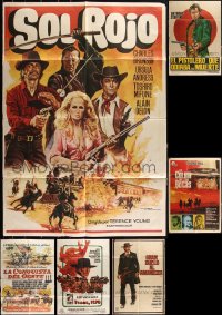 2d0746 LOT OF 8 FOLDED COWBOY WESTERN SPANISH POSTERS 1960s-1970s a variety of cool movie images!