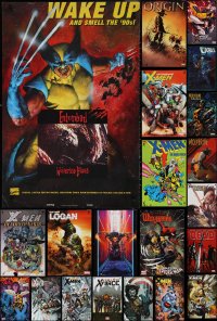2d1198 LOT OF 33 MOSTLY FORMERLY FOLDED MOSTLY X-MEN MARVEL COMIC BOOK SPECIAL POSTERS 1990s-2010s