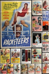 2d0262 LOT OF 87 FOLDED ONE-SHEETS 1940s-1970s great images from a variety of different movies!