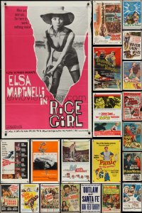 2d0281 LOT OF 59 FOLDED ONE-SHEETS 1950s-1970s great images from a variety of different movies!
