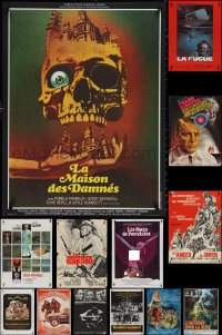 2d1219 LOT OF 16 FORMERLY FOLDED FRENCH 23X32 POSTERS 1960s-1970s a variety of cool movie images!