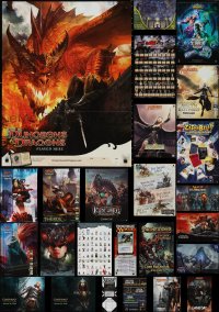 2d1207 LOT OF 25 MOSTLY FORMERLY FOLDED ROLE PLAYING GAME SPECIAL POSTERS 2000s-2010s fantasy art!