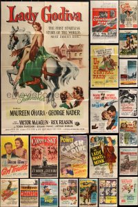2d0301 LOT OF 30 FOLDED ONE-SHEETS 1940s-1960s great images from a variety of different movies!