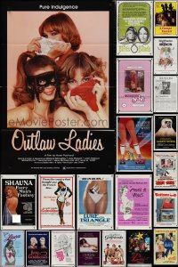 2d0019 LOT OF 34 TRI-FOLDED SEXPLOITATION ONE-SHEETS 1970s-1980s sexy images with some nudity!