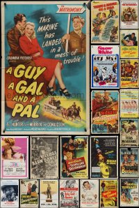 2d0276 LOT OF 67 FOLDED ONE-SHEETS 1950s-1970s great images from a variety of different movies!