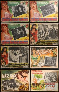 2d0039 LOT OF 7 GINA LOLLOBRIGIDA MEXICAN LOBBY CARDS 1950s-1960s great scenes from her movies!