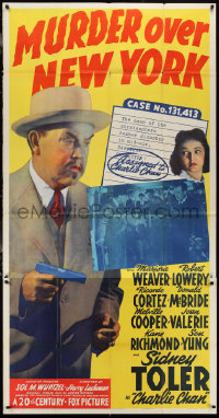2f0521 MURDER OVER NEW YORK 3sh 1940 Sidney Toler as detective Charlie Chan with gun, ultra rare!