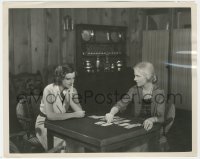 2f1803 ANN HARDING/JOAN CARR 8.25x10 still 1930s Joan watches Ann playing solitaire by Russell Ball!