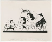 2f1819 BONZO GOES TO COLLEGE 8x10 still 1952 Kapralik art of Muareen O'Sullivan & co-stars w/chimp!
