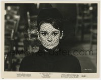2f1836 CHARADE 8x10 still 1963 close up of veiled perplexed Audrey Hepburn, Stanley Donen directed!