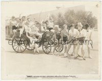 2f1852 DAMES candid 8x10 still 1934 sexy chorus girls pulling other girls in giant horse buggy!