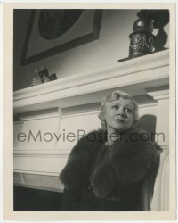 2f1896 GLADYS GEORGE deluxe 8x10 still 1935 glamorous close portrait wearing fur by fireplace!