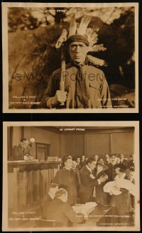 2f1771 POPPY GIRL'S HUSBAND 2 8x10 stills 1919 William S. Hart dressed as Native American & in court!